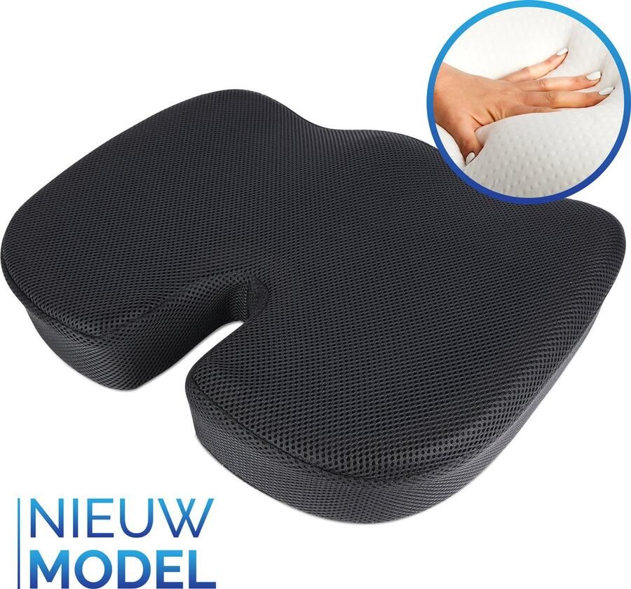 Fortuna Pro Zitkussen Orthopedisch Ergonomisch Stuitkussen Wigkussen voor Auto en Bureaustoel Thuiswerken Stoelkussen met Traagschuim voor Bed