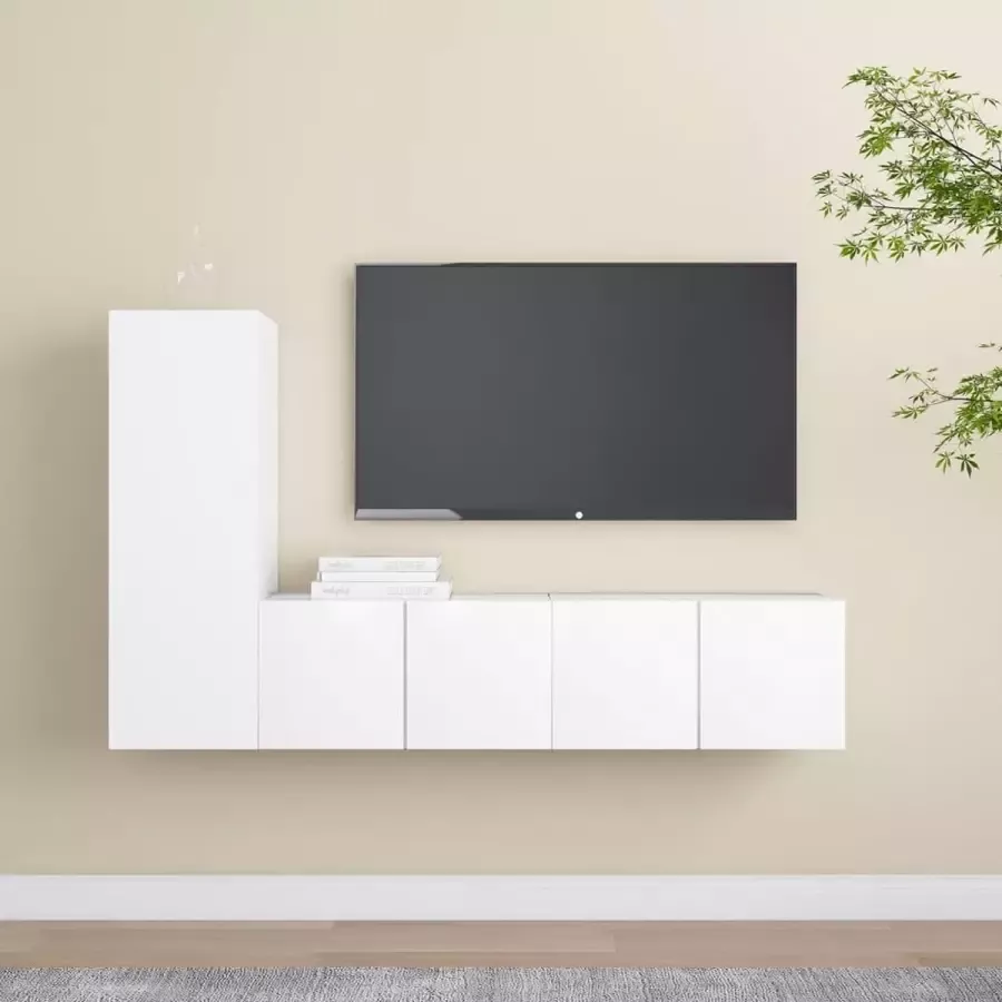 ForYou Prolenta Premium 3-delige Tv-meubelset spaanplaat wit