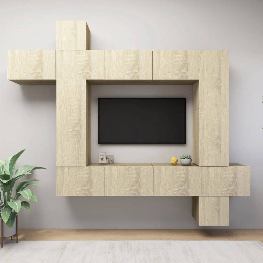 ForYou Prolenta Premium 9-delige Tv-meubelset spaanplaat sonoma eikenkleurig