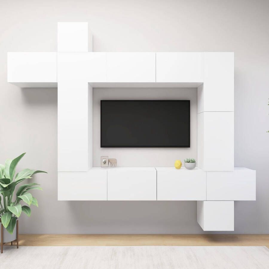 ForYou Prolenta Premium 9-delige Tv-meubelset spaanplaat wit