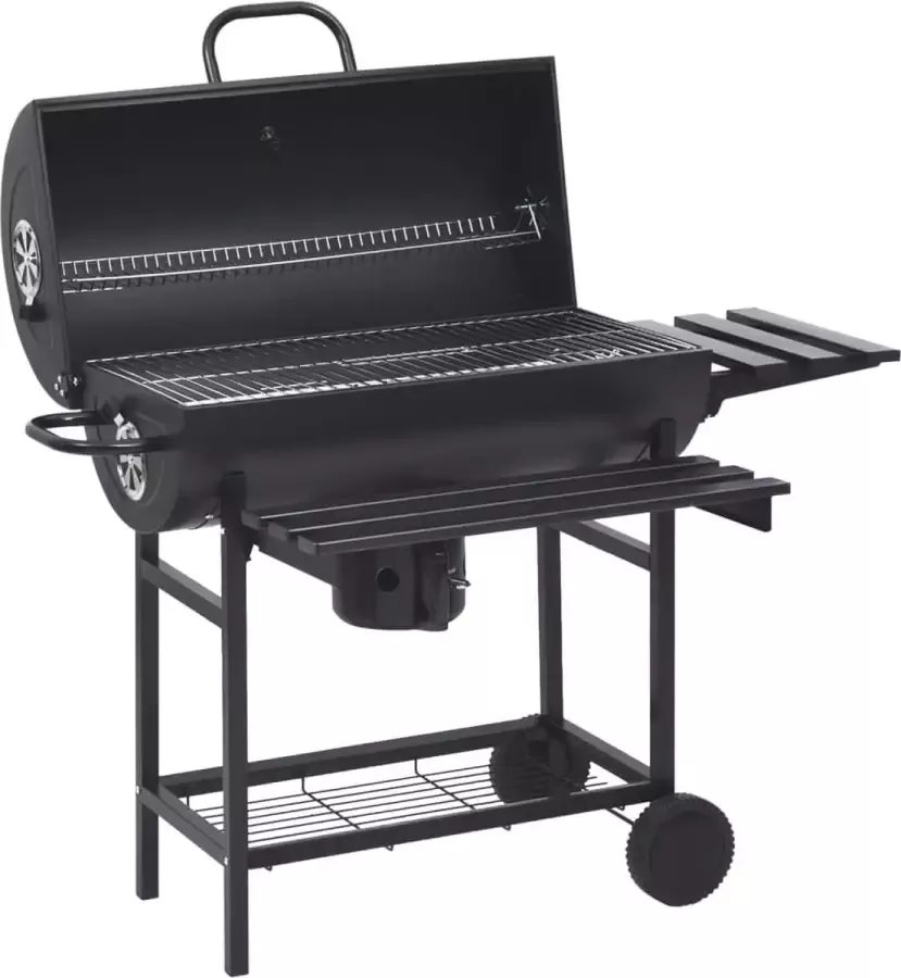 ForYou Prolenta Premium Barbecuevat met wielen en schappen 115x85x95 cm staal zwart
