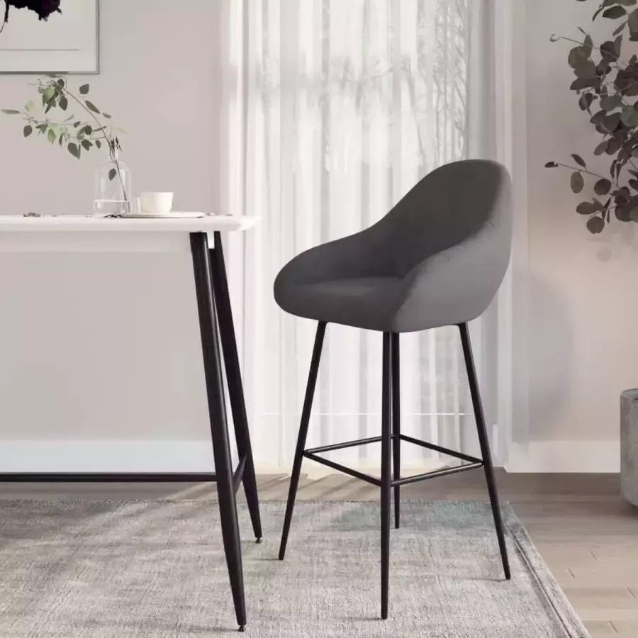 ForYou Prolenta Premium Barkruk fluweel donkergrijs - Foto 12