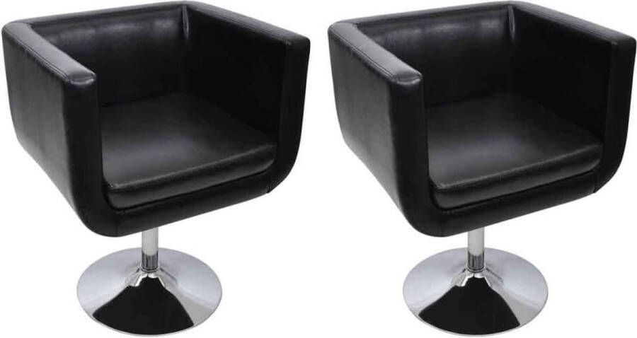 ForYou Prolenta Premium Barstoelen 2 st kunstleer zwart