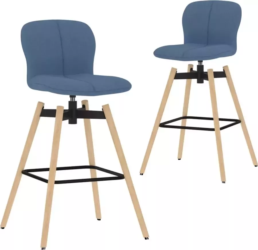 ForYou Prolenta Premium Barstoelen draaibaar 2 st stof blauw