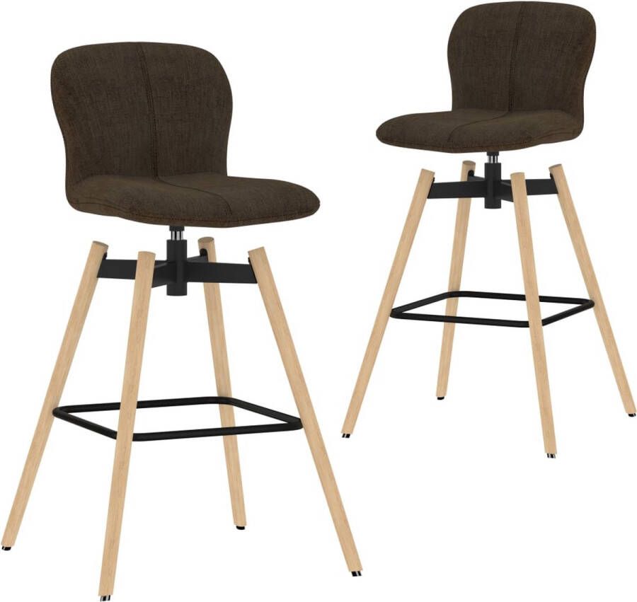 ForYou Prolenta Premium Barstoelen draaibaar 2 st stof bruin