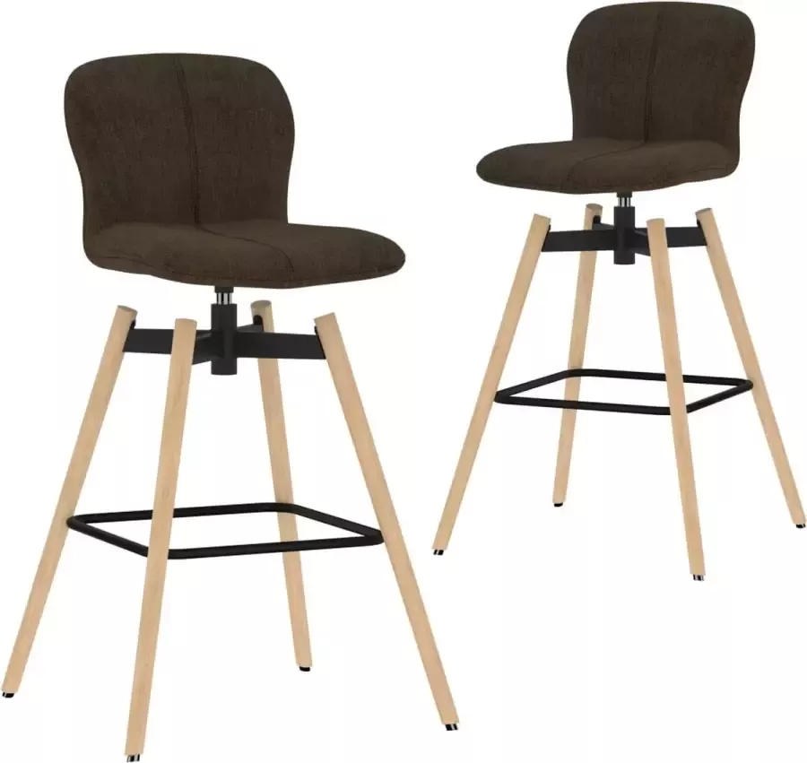 ForYou Prolenta Premium Barstoelen draaibaar 2 st stof bruin
