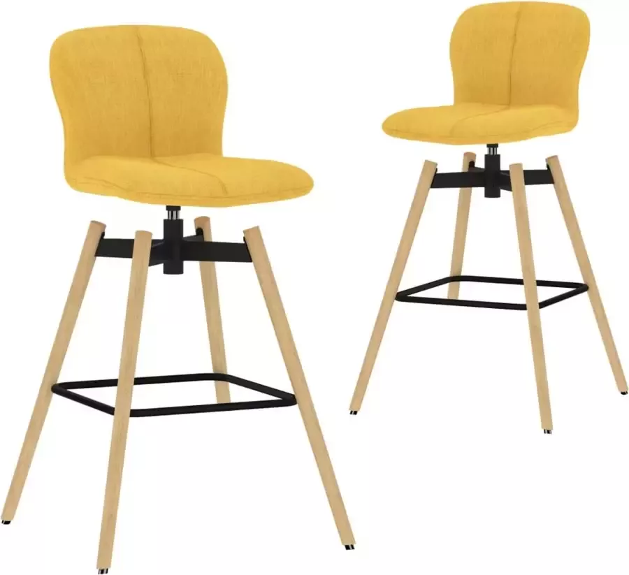 ForYou Prolenta Premium Barstoelen draaibaar 2 st stof geel