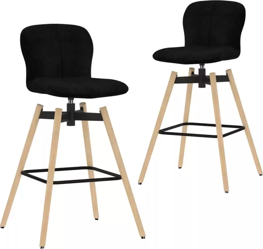 ForYou Prolenta Premium Barstoelen draaibaar 2 st stof zwart
