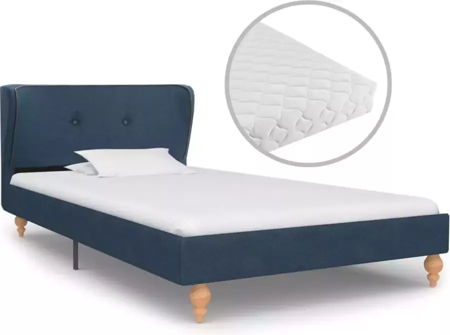 ForYou Prolenta Premium Bed met matras stof blauw 90x200 cm