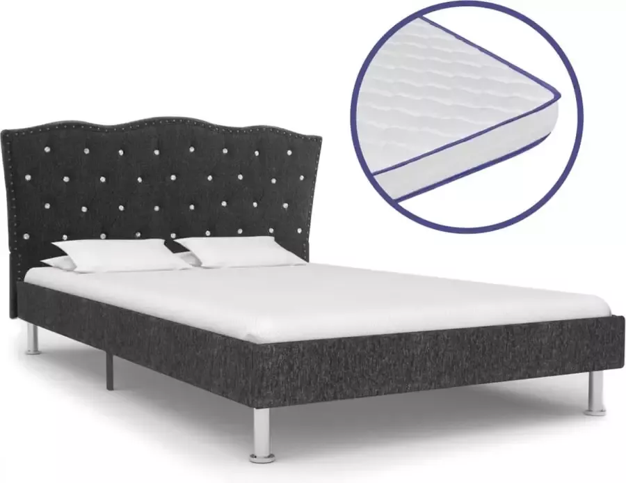 ForYou Prolenta Premium Bed met traagschuim matras stof donkergrijs 140x200 cm