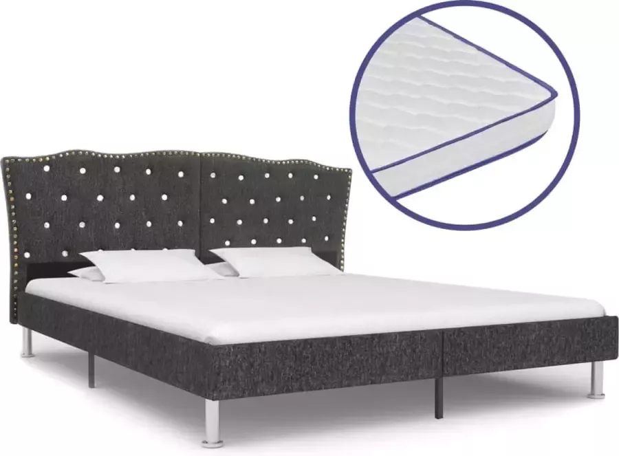 ForYou Prolenta Premium Bed met traagschuim matras stof donkergrijs 160x200 cm