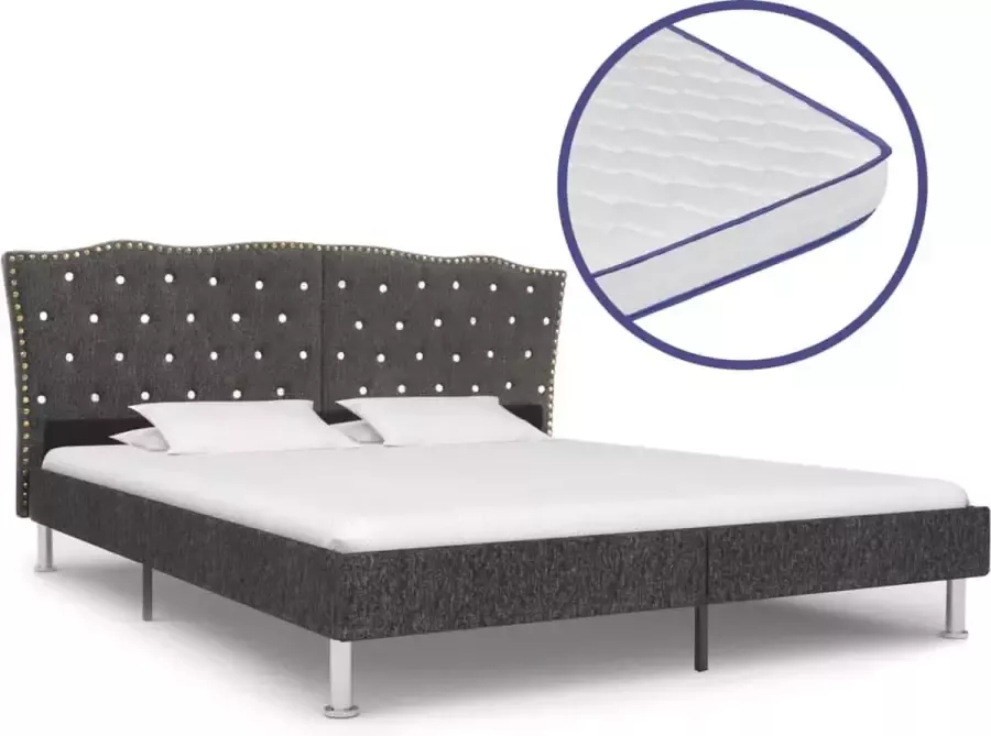 ForYou Prolenta Premium Bed met traagschuim matras stof donkergrijs 180x200 cm