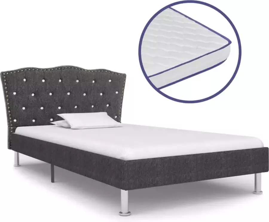 ForYou Prolenta Premium Bed met traagschuim matras stof donkergrijs 90x200 cm