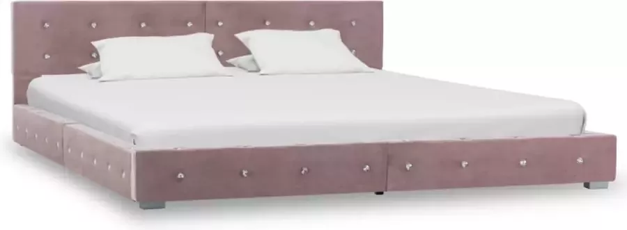 ForYou Prolenta Premium Bedframe fluweel roze 160x200 cm