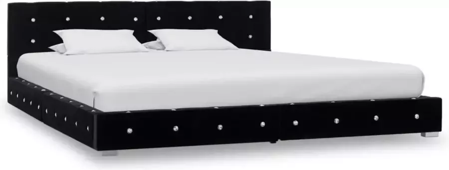 ForYou Prolenta Premium Bedframe fluweel zwart 160x200 cm