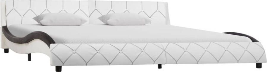 ForYou Prolenta Premium Bedframe kunstleer wit en zwart 180x200 cm