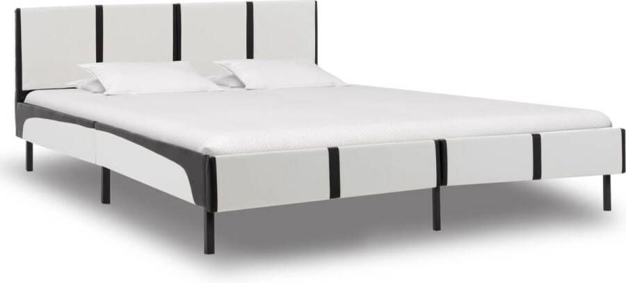 ForYou Prolenta Premium Bedframe kunstleer wit en zwart 180x200 cm