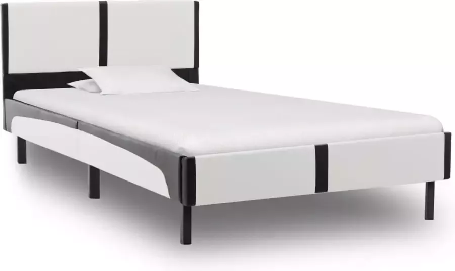 ForYou Prolenta Premium Bedframe kunstleer wit en zwart 90x200 cm