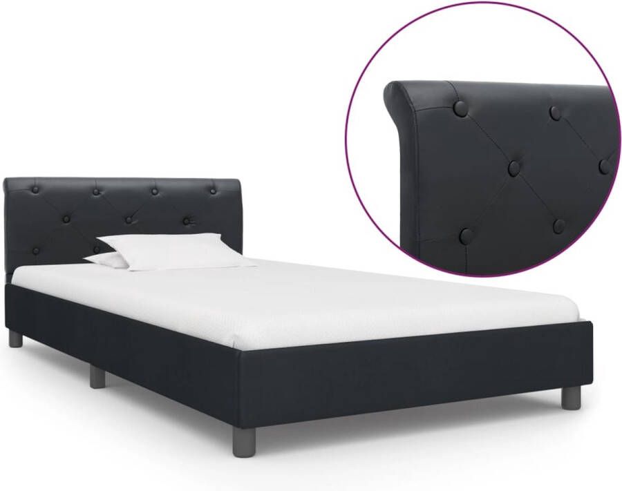 ForYou Prolenta Premium Bedframe kunstleer zwart 100x200 cm