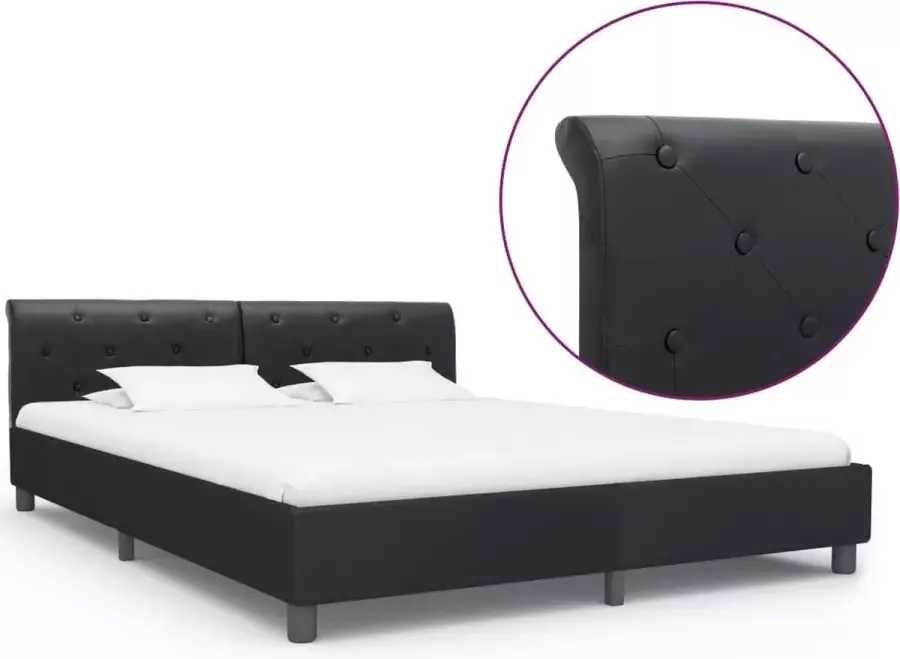ForYou Prolenta Premium Bedframe kunstleer zwart 180x200 cm - Foto 2
