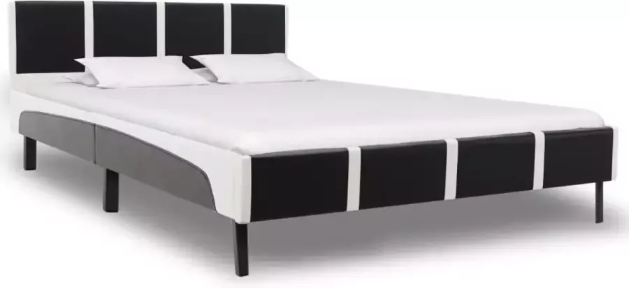 ForYou Prolenta Premium Bedframe kunstleer zwart en wit 120x200 cm