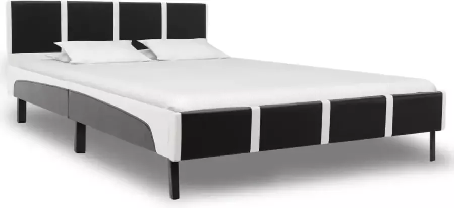 ForYou Prolenta Premium Bedframe kunstleer zwart en wit 140x200 cm