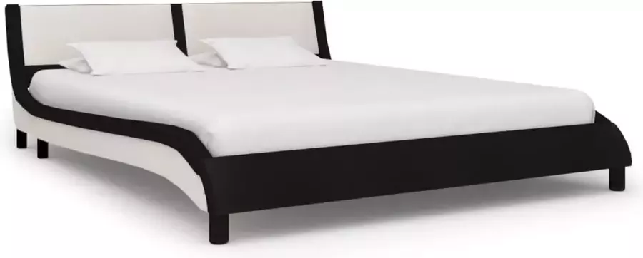 ForYou Prolenta Premium Bedframe kunstleer zwart en wit 160x200 cm