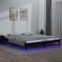 ForYou Prolenta Premium Bedframe LED massief hout zwart 160x200 cm - Thumbnail 1