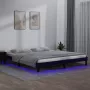 ForYou Prolenta Premium Bedframe LED massief hout zwart 180x200 cm 6FT Super King - Thumbnail 1