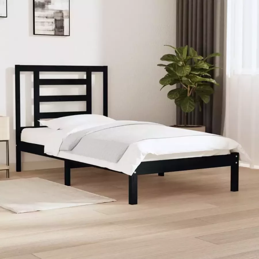 ForYou Prolenta Premium Bedframe massief grenenhout zwart 100x200 cm