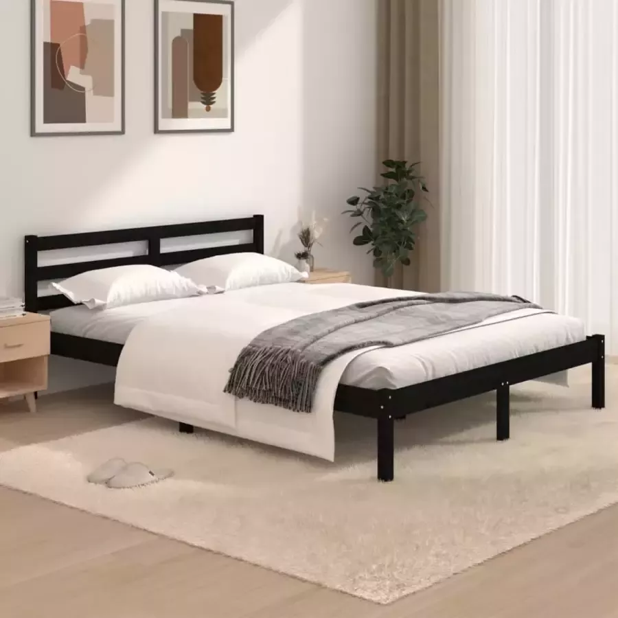 ForYou Prolenta Premium Bedframe massief grenenhout zwart 120x190 cm 4FT Small Double - Foto 5