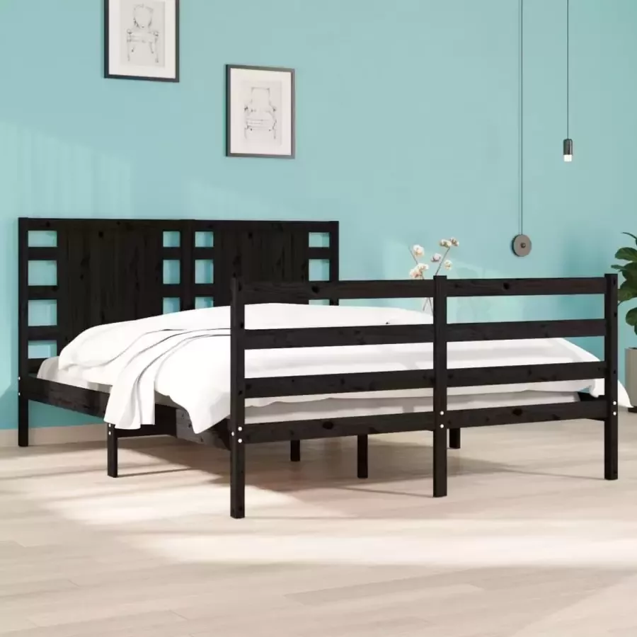 ForYou Prolenta Premium Bedframe massief grenenhout zwart 120x190 cm 4FT Small Double - Foto 7