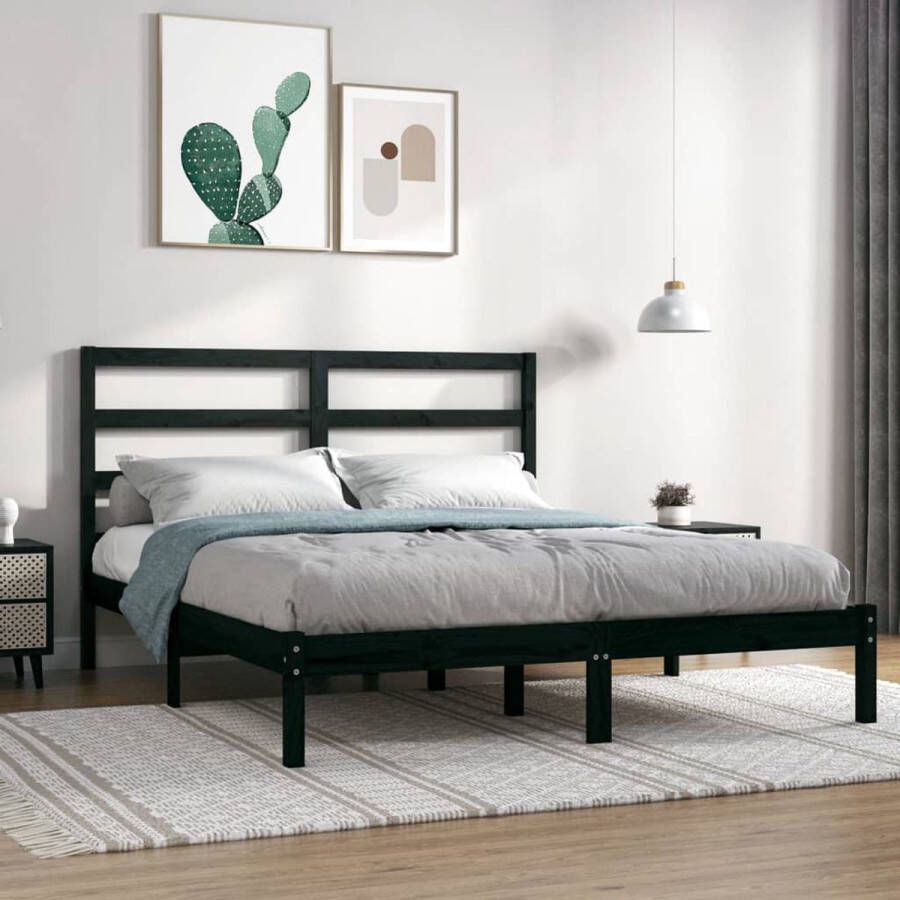 ForYou Prolenta Premium Bedframe massief grenenhout zwart 140x200 cm