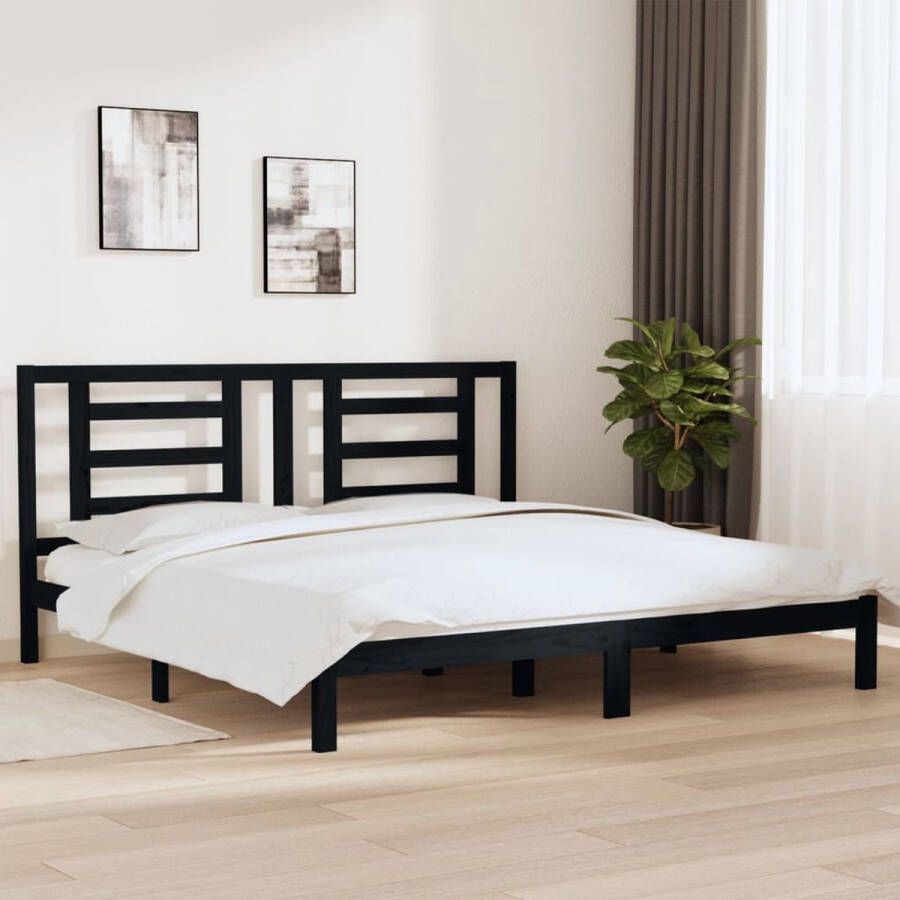 ForYou Prolenta Premium Bedframe massief grenenhout zwart 200x200 cm