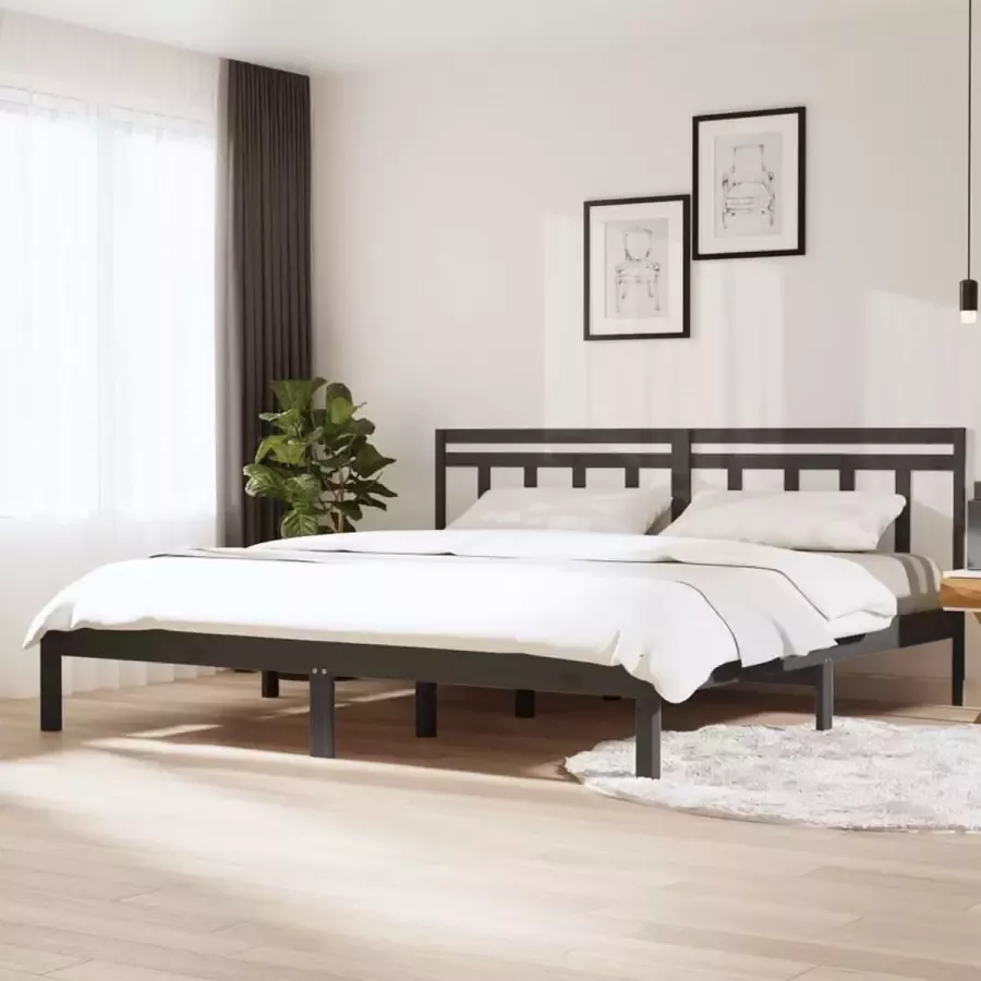 ForYou Prolenta Premium Bedframe massief hout grijs 180x200 cm 6FT super king