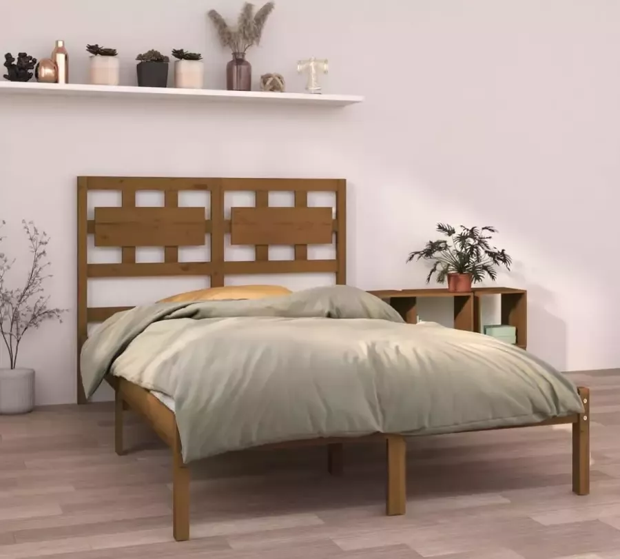 ForYou Prolenta Premium Bedframe massief hout honingbruin 135x190 cm 4FT6 Double