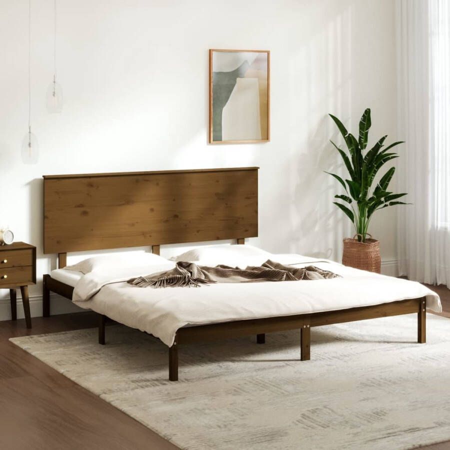 ForYou Prolenta Premium Bedframe massief hout honingbruin 180x200 cm 6FT Super King