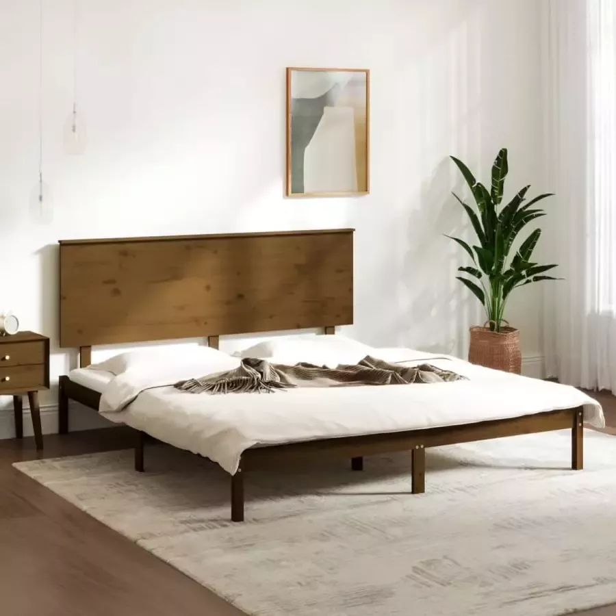 ForYou Prolenta Premium Bedframe massief hout honingbruin 180x200 cm 6FT Super King