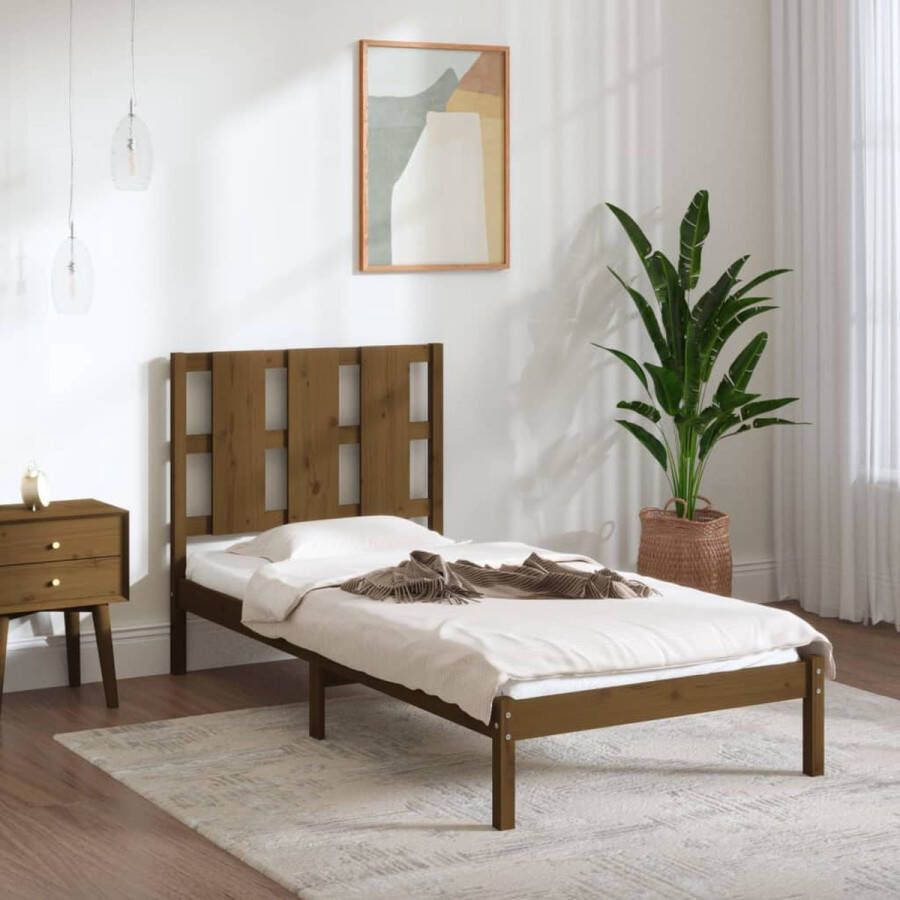 ForYou Prolenta Premium Bedframe massief hout honingbruin 90x190 cm 3FT Single