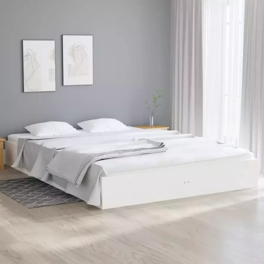 ForYou Prolenta Premium Bedframe massief hout wit 180x200 cm 6FT Super King