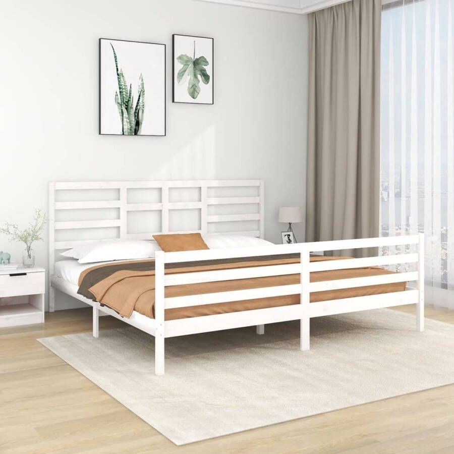 ForYou Prolenta Premium Bedframe massief hout wit 200x200 cm