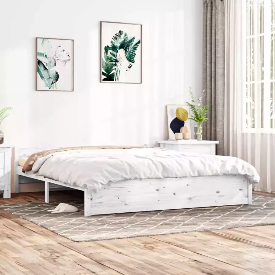 ForYou Prolenta Premium Bedframe massief hout wit 200x200 cm