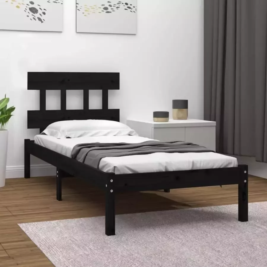 ForYou Prolenta Premium Bedframe massief hout zwart 90x200 cm