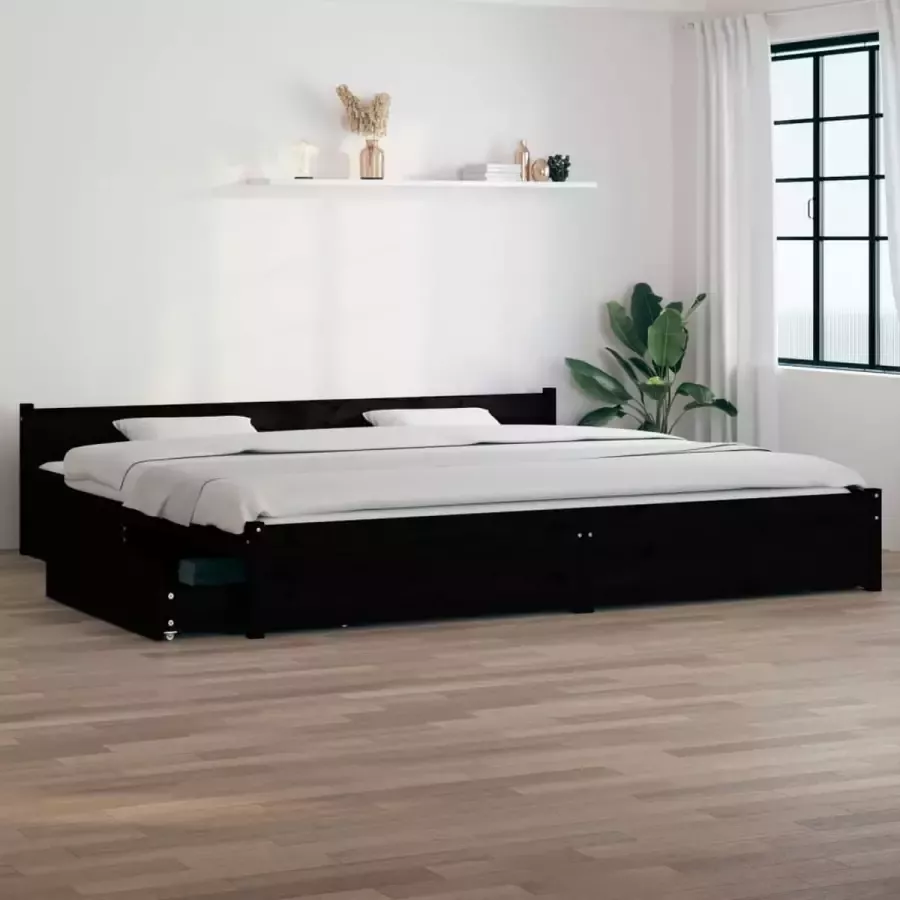 ForYou Prolenta Premium Bedframe met lades zwart 180x200 cm 6FT Super King
