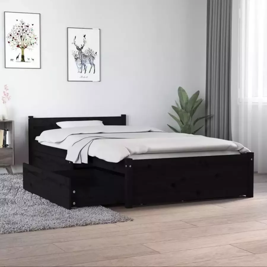 ForYou Prolenta Premium Bedframe met lades zwart 90x190 cm 3FT Single