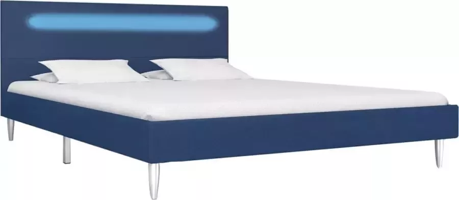 ForYou Prolenta Premium Bedframe met LED stof blauw 140x200 cm