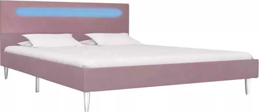 ForYou Prolenta Premium Bedframe met LED stof roze 140x200 cm
