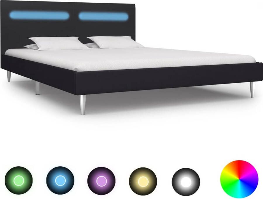 ForYou Prolenta Premium Bedframe met LED stof zwart 180x200 cm