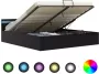 ForYou Prolenta Premium Bedframe met opslag hydraulisch LED kunstleer zwart 160x200 cm - Thumbnail 1