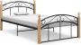 ForYou Prolenta Premium Bedframe metaal en massief eikenhout zwart 120x200 cm - Thumbnail 1